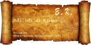 Béládi Kinga névjegykártya